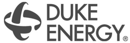 Logo of Duke Energy Corporation, featuring stylized lettering and an abstract swoosh emblem by ACF Standby Systems.